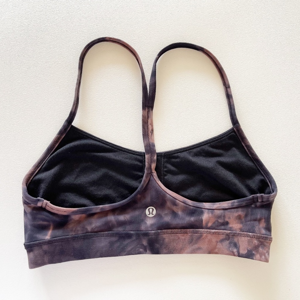 Lululemon Flow Y Sports Bra Top Racerback Tie Dye Activewear Athleisure Pink 6 - Picture 6 of 11